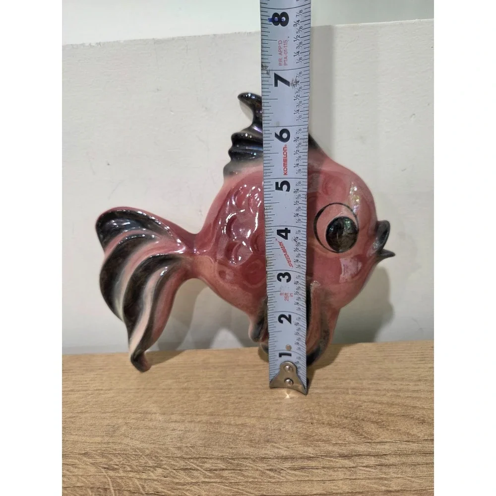 Vintage 1950s MCM Ceramicraft Pink Fish Ceramic Wall Decor 7''